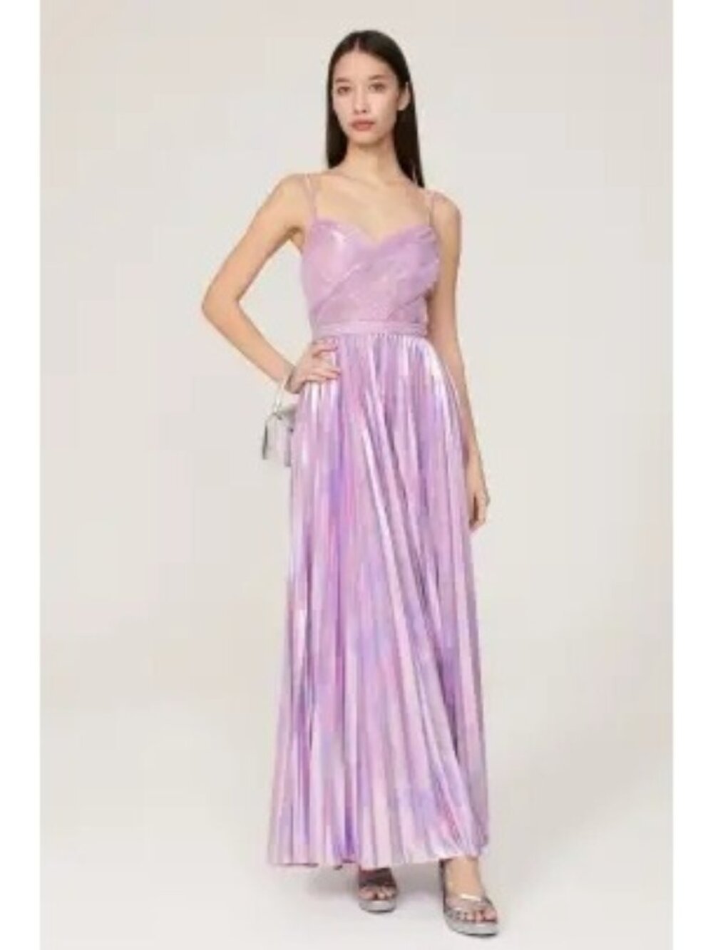 R-100. Ieena for Mac Duggal Purple Pleated Gown